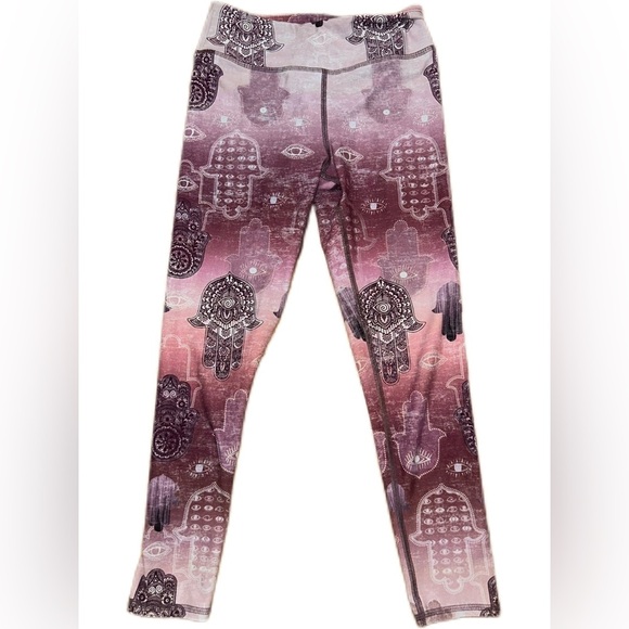 EVCR Evolution Creation Purple Hamsa Print Leggings Size Small - Picture 1 of 10